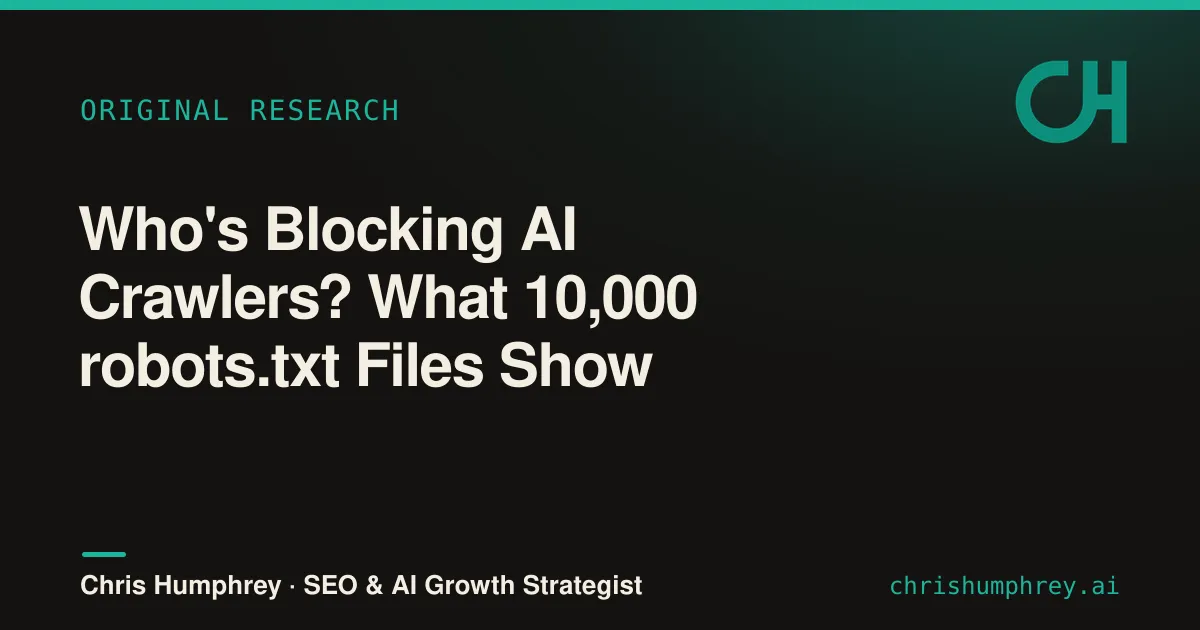 Who Blocks AI Crawlers? robots.txt in the Top 10,000 Sites