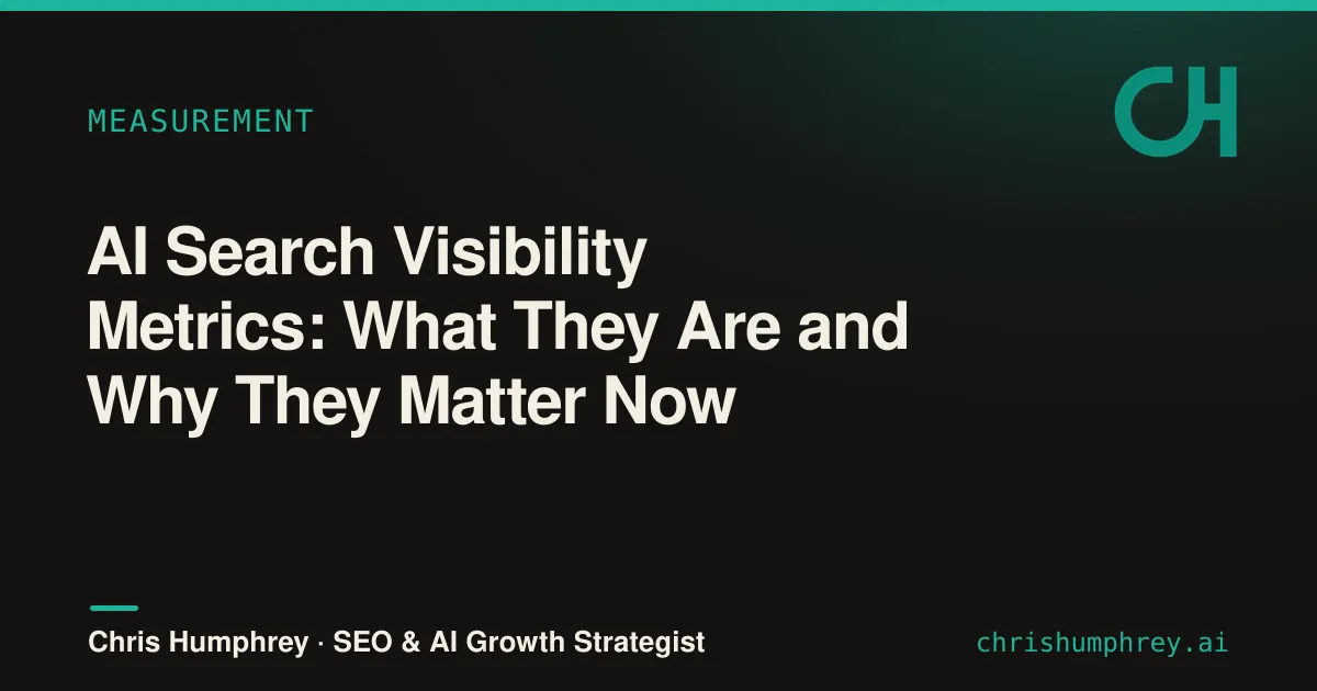 AI search visibility metrics: the KPIs for tracking brand mentions and citations inside AI answers.